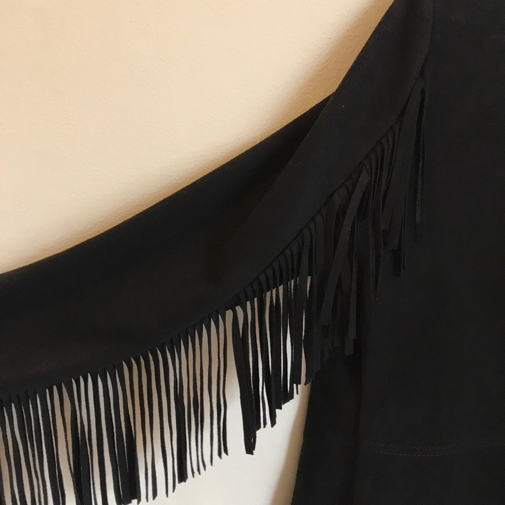 Karen Kane Black Fringe Suede Jacket